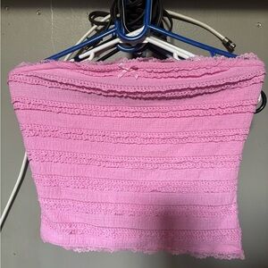Pink Lace Crop Top